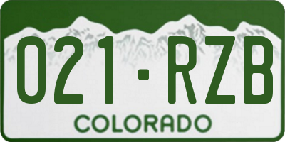 CO license plate 021RZB