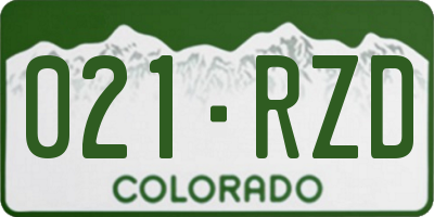 CO license plate 021RZD