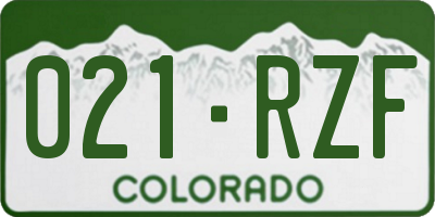 CO license plate 021RZF