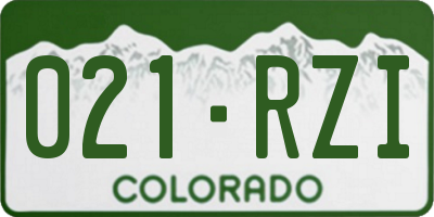 CO license plate 021RZI