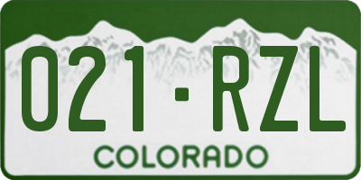 CO license plate 021RZL