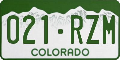 CO license plate 021RZM