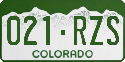 CO license plate 021RZS