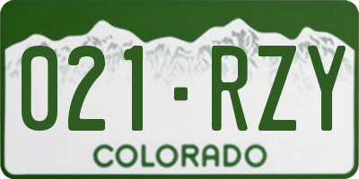 CO license plate 021RZY