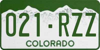 CO license plate 021RZZ