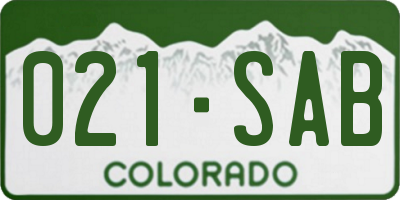 CO license plate 021SAB