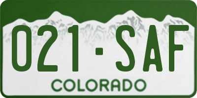 CO license plate 021SAF