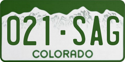 CO license plate 021SAG