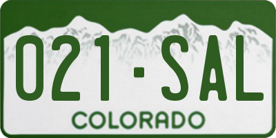 CO license plate 021SAL