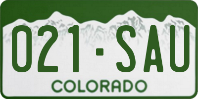 CO license plate 021SAU