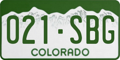 CO license plate 021SBG