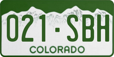CO license plate 021SBH