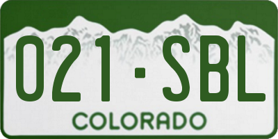 CO license plate 021SBL