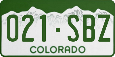 CO license plate 021SBZ