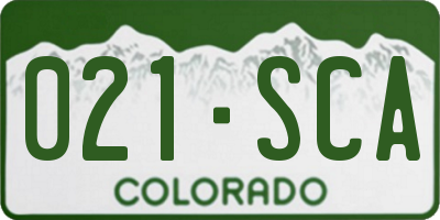 CO license plate 021SCA
