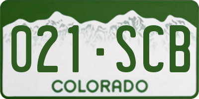 CO license plate 021SCB