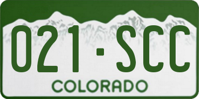 CO license plate 021SCC