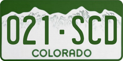 CO license plate 021SCD
