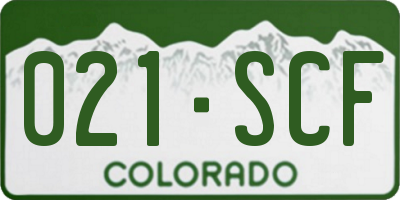 CO license plate 021SCF