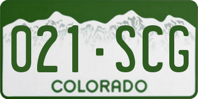 CO license plate 021SCG