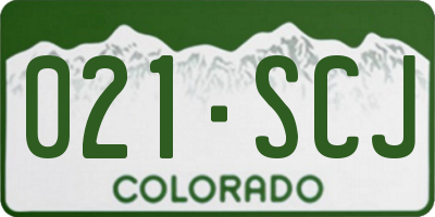 CO license plate 021SCJ