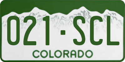 CO license plate 021SCL