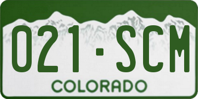 CO license plate 021SCM