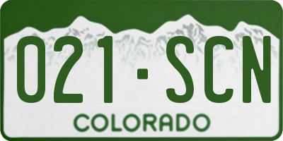 CO license plate 021SCN