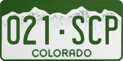 CO license plate 021SCP