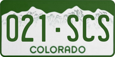 CO license plate 021SCS