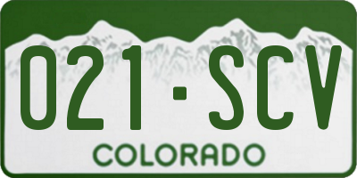 CO license plate 021SCV