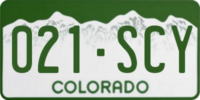 CO license plate 021SCY