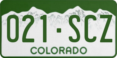 CO license plate 021SCZ