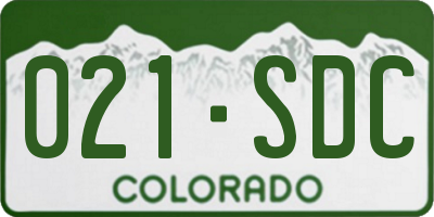 CO license plate 021SDC