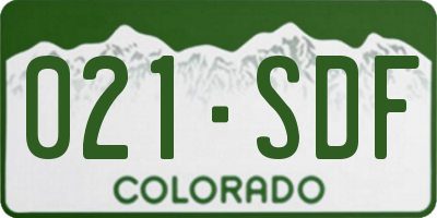 CO license plate 021SDF
