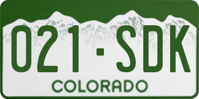 CO license plate 021SDK