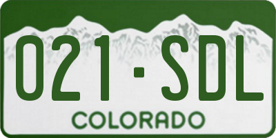 CO license plate 021SDL
