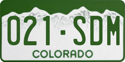 CO license plate 021SDM