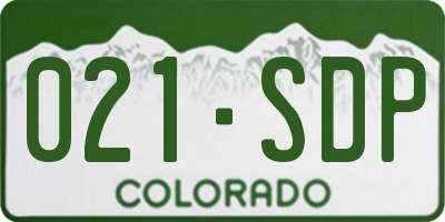 CO license plate 021SDP