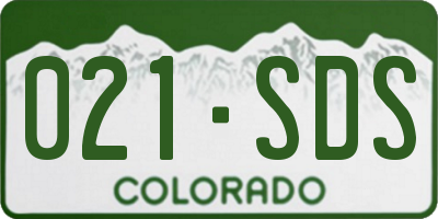 CO license plate 021SDS