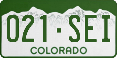 CO license plate 021SEI