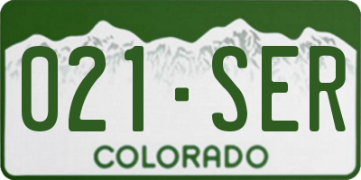CO license plate 021SER