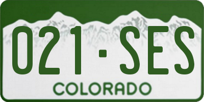 CO license plate 021SES