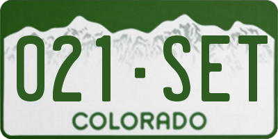 CO license plate 021SET