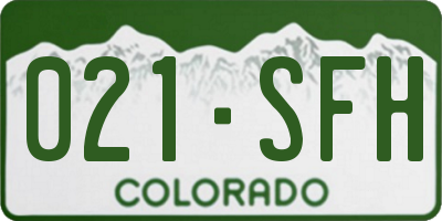 CO license plate 021SFH