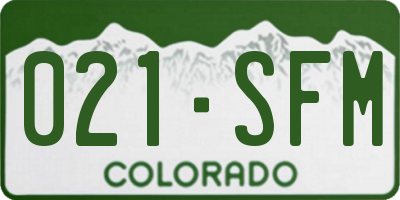 CO license plate 021SFM
