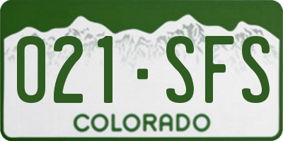 CO license plate 021SFS