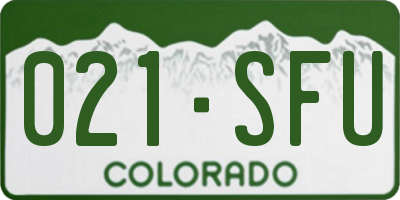 CO license plate 021SFU