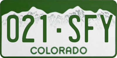 CO license plate 021SFY