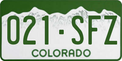 CO license plate 021SFZ